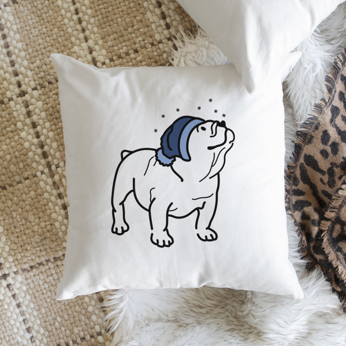 Beanie Winter Dog Breed Throw Pillow Cover -50+ Breeds