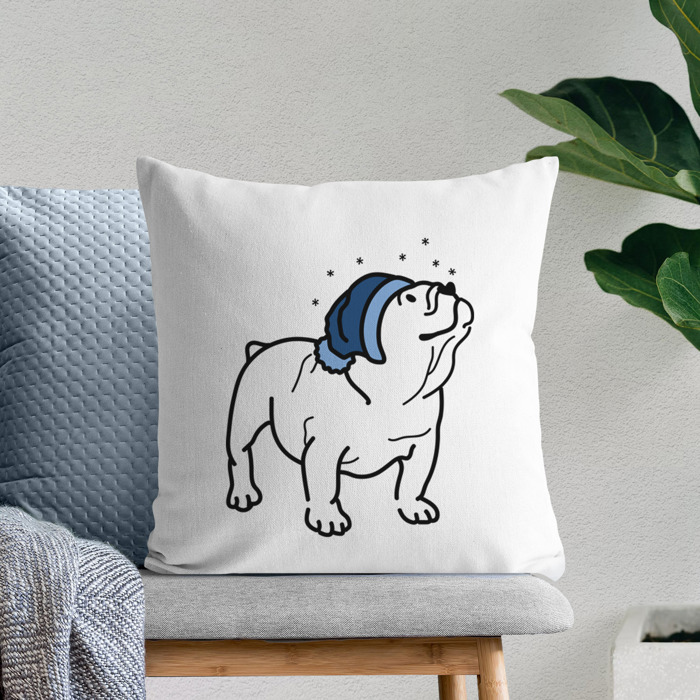 Beanie Winter Dog Breed Throw Pillow Cover -50+ Breeds
