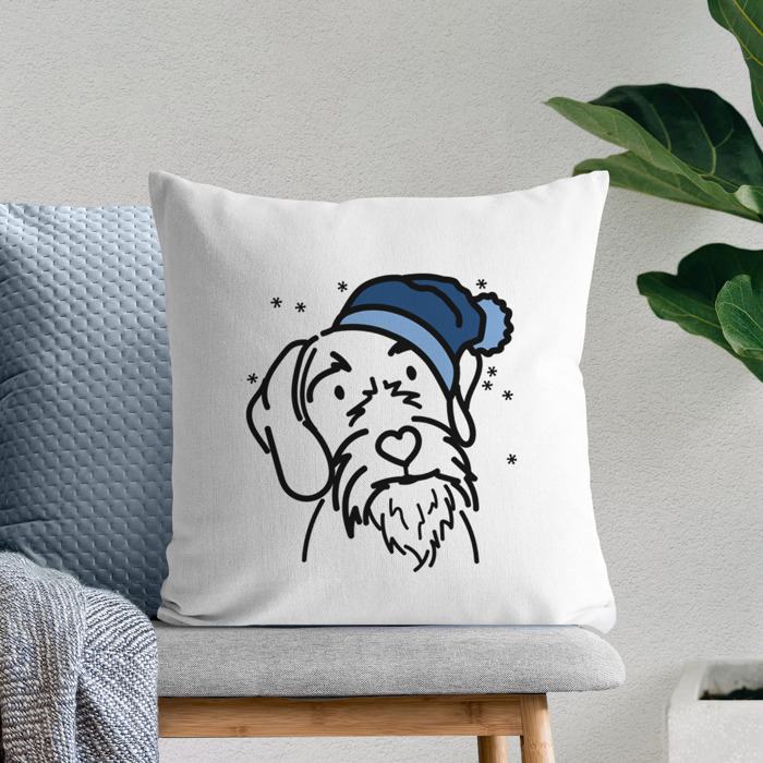 Beanie Winter Dog Breed Throw Pillow Cover -50+ Breeds