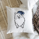 Pomeranian Beanie Winter Dog Breed Throw Pillow Cover -50+ Breeds