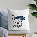 French Bulldog Beanie Winter Dog Breed Throw Pillow Cover -50+ Breeds