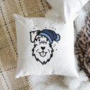 Schnauzer Beanie Winter Dog Breed Throw Pillow Cover -50+ Breeds