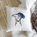 Greyhound Beanie Winter Dog Breed Throw Pillow Cover -50+ Breeds