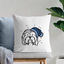 Havanese Beanie Winter Dog Breed Throw Pillow Cover -50+ Breeds
