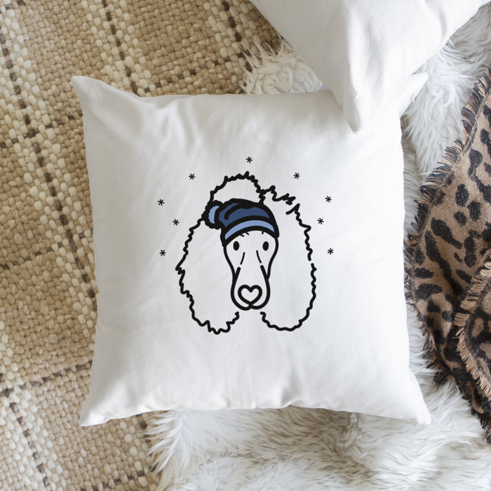 Beanie Winter Dog Breed Throw Pillow Cover -50+ Breeds