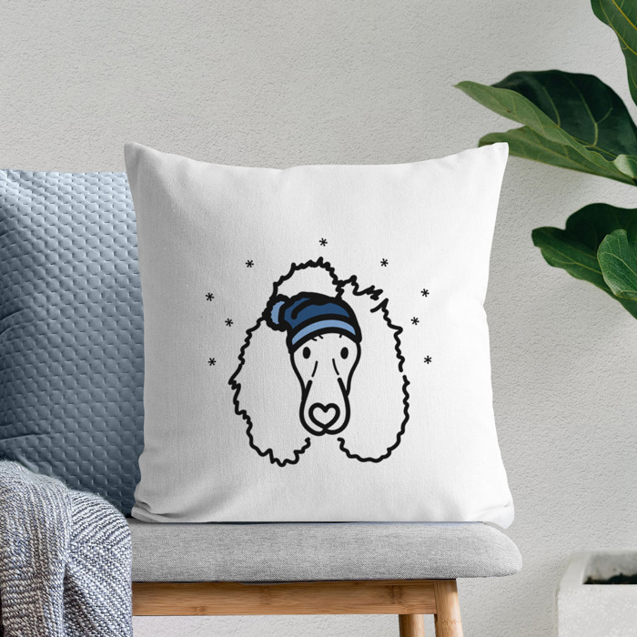 Beanie Winter Dog Breed Throw Pillow Cover -50+ Breeds