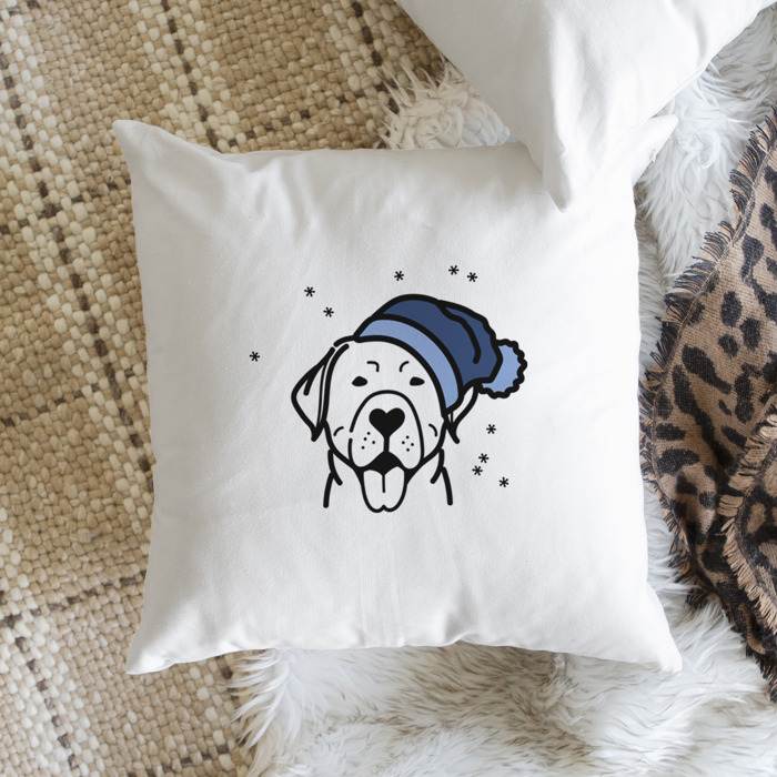 Beanie Winter Dog Breed Throw Pillow Cover -50+ Breeds