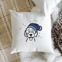 Labradoodle Beanie Winter Dog Breed Throw Pillow Cover -50+ Breeds