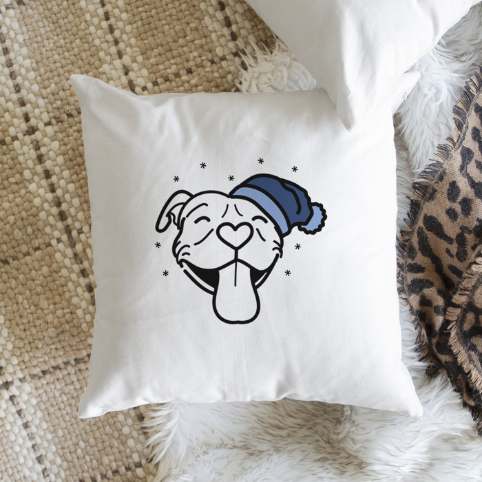 Beanie Winter Dog Breed Throw Pillow Cover -50+ Breeds