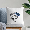 Pitbull Beanie Winter Dog Breed Throw Pillow Cover -50+ Breeds