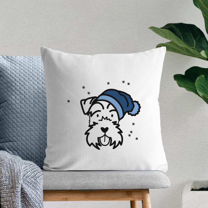 Beanie Winter Dog Breed Throw Pillow Cover -50+ Breeds