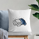 Puggle Beanie Winter Dog Breed Throw Pillow Cover -50+ Breeds