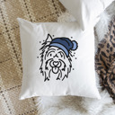 Silky Terrier Beanie Winter Dog Breed Throw Pillow Cover -50+ Breeds