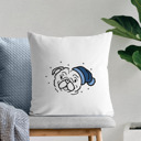 Pug Beanie Winter Dog Breed Throw Pillow Cover -50+ Breeds