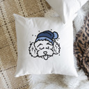 Toy Poodle Beanie Winter Dog Breed Throw Pillow Cover -50+ Breeds