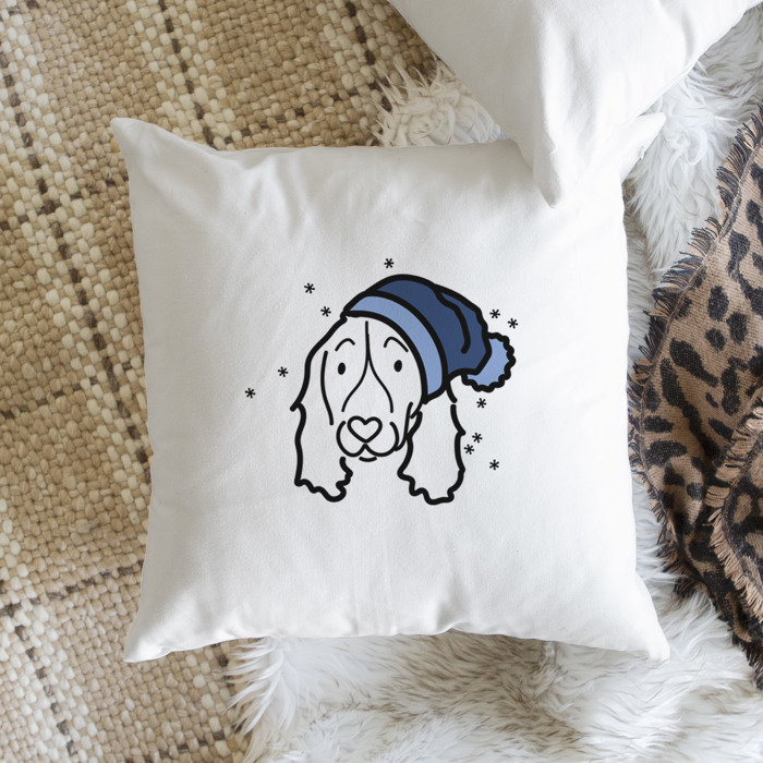 Beanie Winter Dog Breed Throw Pillow Cover -50+ Breeds