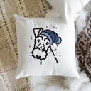 Wire Fox Terrier Beanie Winter Dog Breed Throw Pillow Cover -50+ Breeds