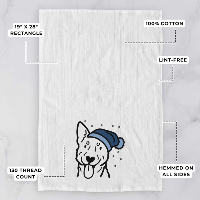 Winter Beanie Dog  Breed Tea Towel - 50+ Breeds
