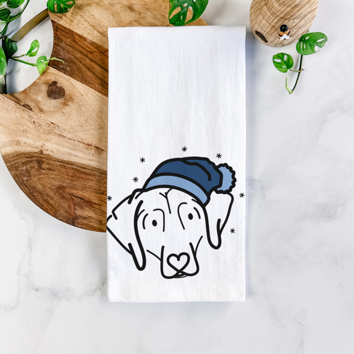 Winter Beanie Dog  Breed Tea Towel - 50+ Breeds