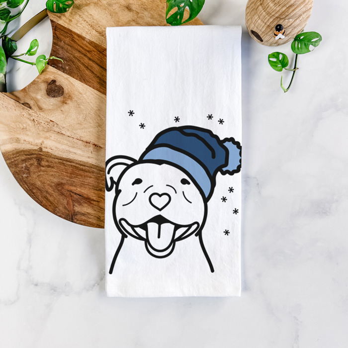 Winter Beanie Dog  Breed Tea Towel - 50+ Breeds