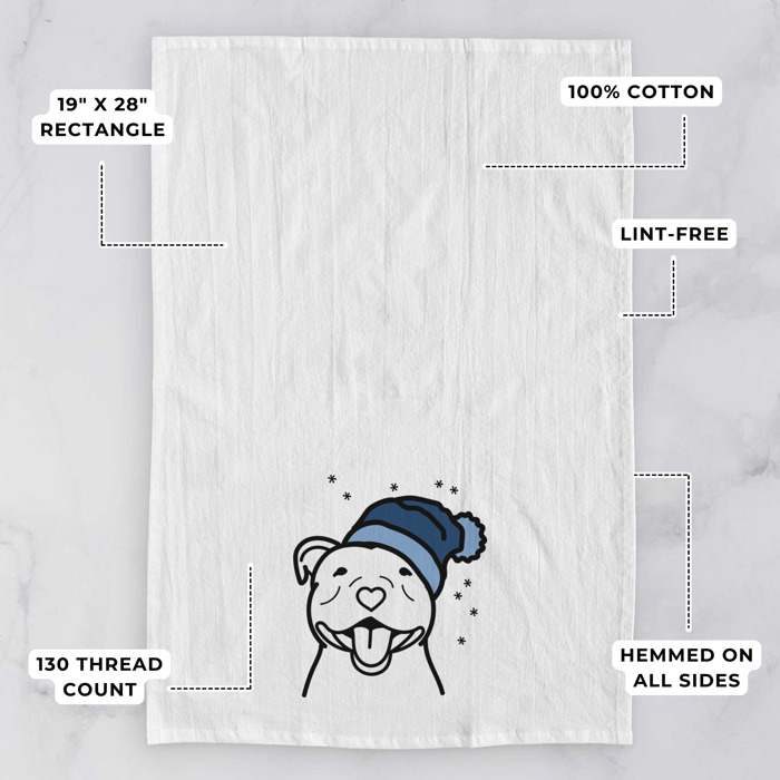 Winter Beanie Dog  Breed Tea Towel - 50+ Breeds