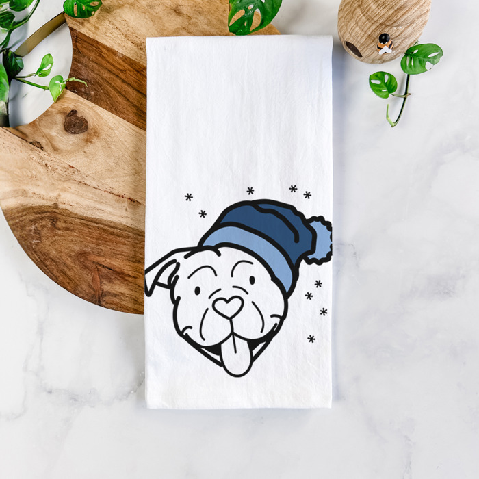 Winter Beanie Dog  Breed Tea Towel - 50+ Breeds
