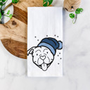 American Bulldog Winter Beanie Dog  Breed Tea Towel - 50+ Breeds