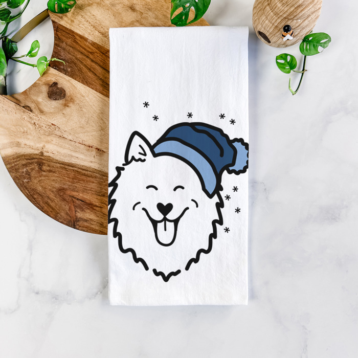 Winter Beanie Dog  Breed Tea Towel - 50+ Breeds