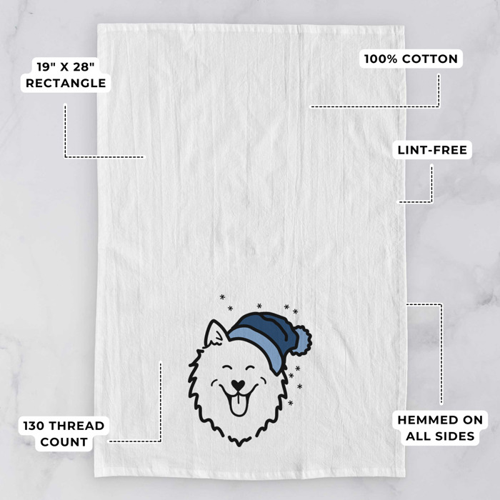 Winter Beanie Dog  Breed Tea Towel - 50+ Breeds