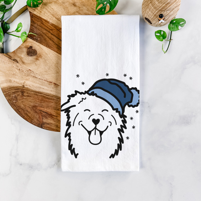 Winter Beanie Dog  Breed Tea Towel - 50+ Breeds