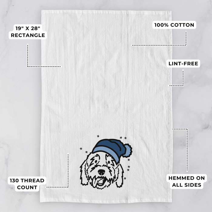 Winter Beanie Dog  Breed Tea Towel - 50+ Breeds