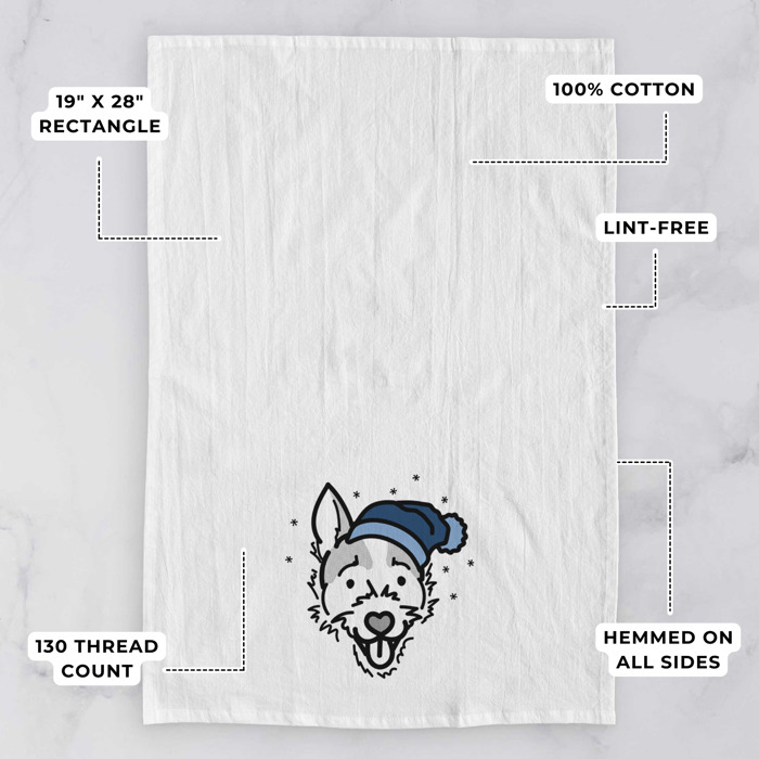 Winter Beanie Dog  Breed Tea Towel - 50+ Breeds
