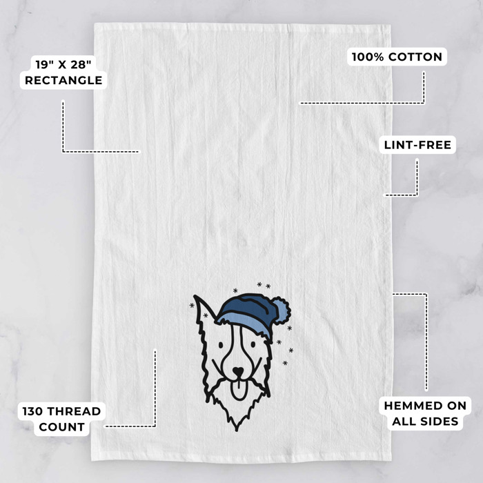 Winter Beanie Dog  Breed Tea Towel - 50+ Breeds