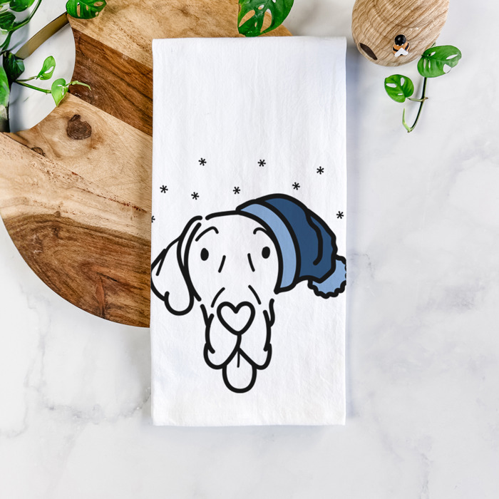 Winter Beanie Dog  Breed Tea Towel - 50+ Breeds