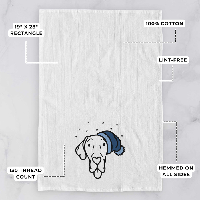 Winter Beanie Dog  Breed Tea Towel - 50+ Breeds