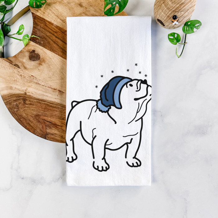 Winter Beanie Dog  Breed Tea Towel - 50+ Breeds