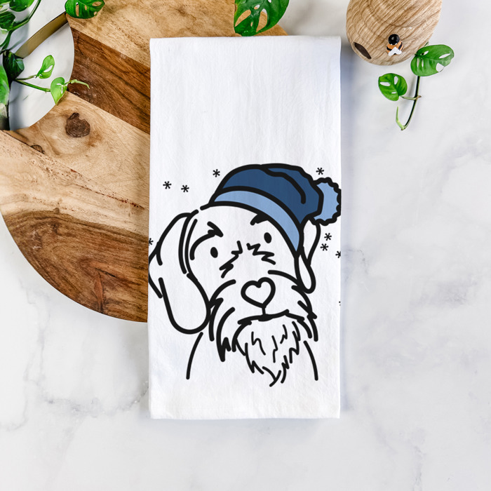Winter Beanie Dog  Breed Tea Towel - 50+ Breeds