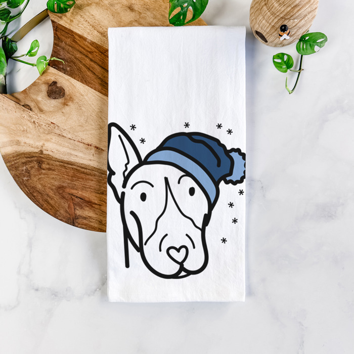 Winter Beanie Dog  Breed Tea Towel - 50+ Breeds