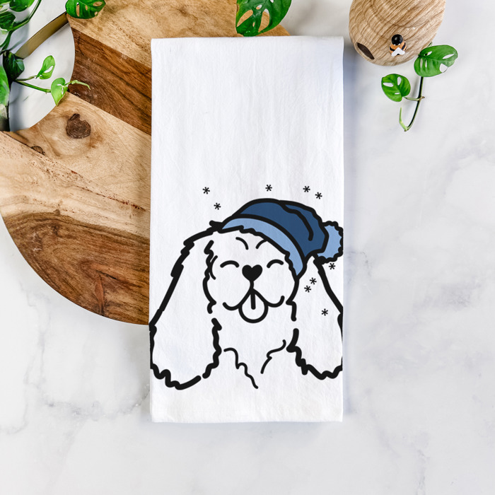 Winter Beanie Dog  Breed Tea Towel - 50+ Breeds
