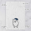 Pomeranian Winter Beanie Dog  Breed Tea Towel - 50+ Breeds