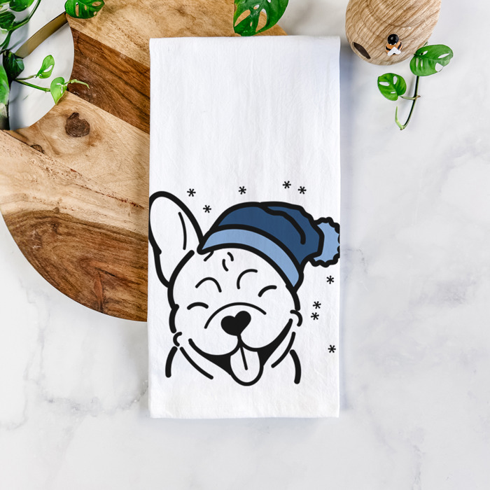 Winter Beanie Dog  Breed Tea Towel - 50+ Breeds