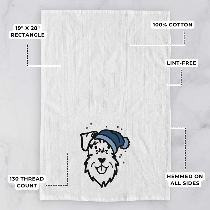 Winter Beanie Dog  Breed Tea Towel - 50+ Breeds