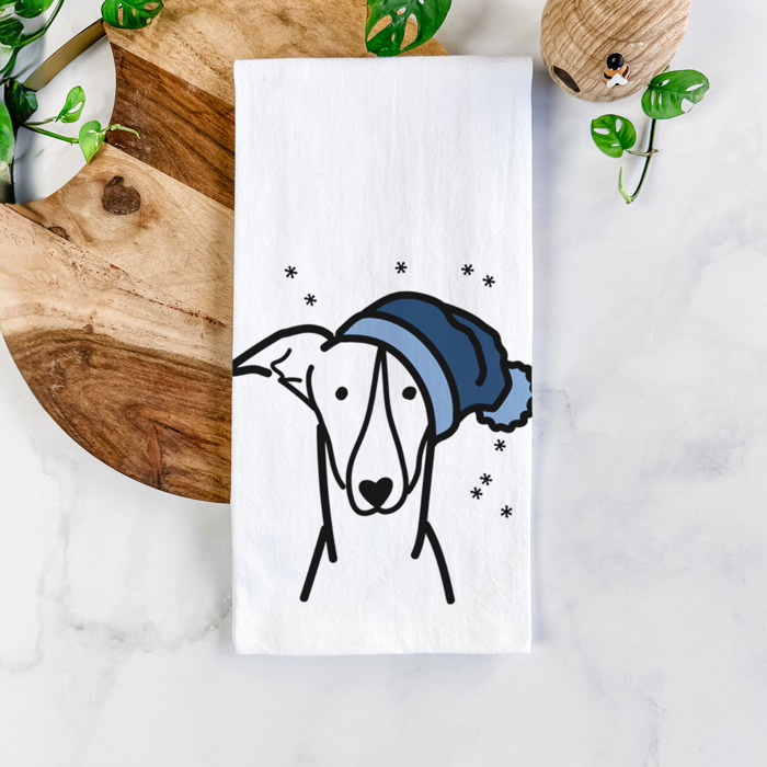 Winter Beanie Dog  Breed Tea Towel - 50+ Breeds