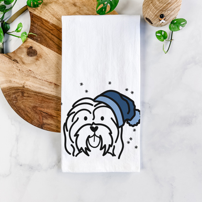 Winter Beanie Dog  Breed Tea Towel - 50+ Breeds