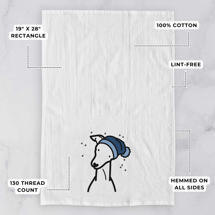 Winter Beanie Dog  Breed Tea Towel - 50+ Breeds