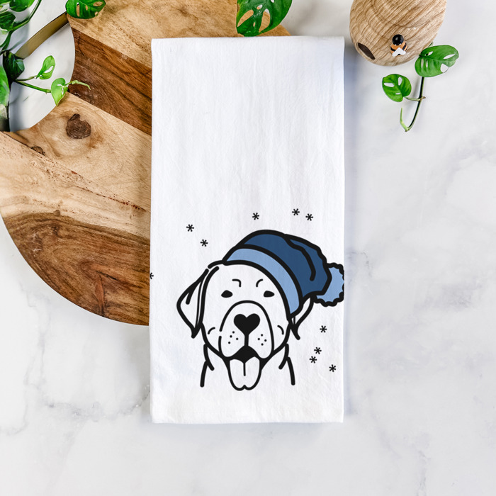 Winter Beanie Dog  Breed Tea Towel - 50+ Breeds