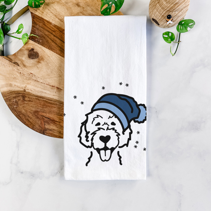 Winter Beanie Dog  Breed Tea Towel - 50+ Breeds