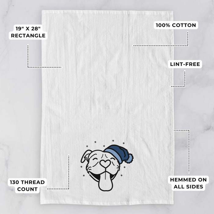 Winter Beanie Dog  Breed Tea Towel - 50+ Breeds