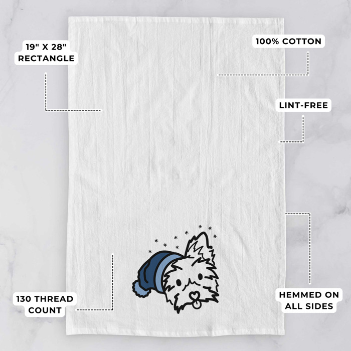 Winter Beanie Dog  Breed Tea Towel - 50+ Breeds
