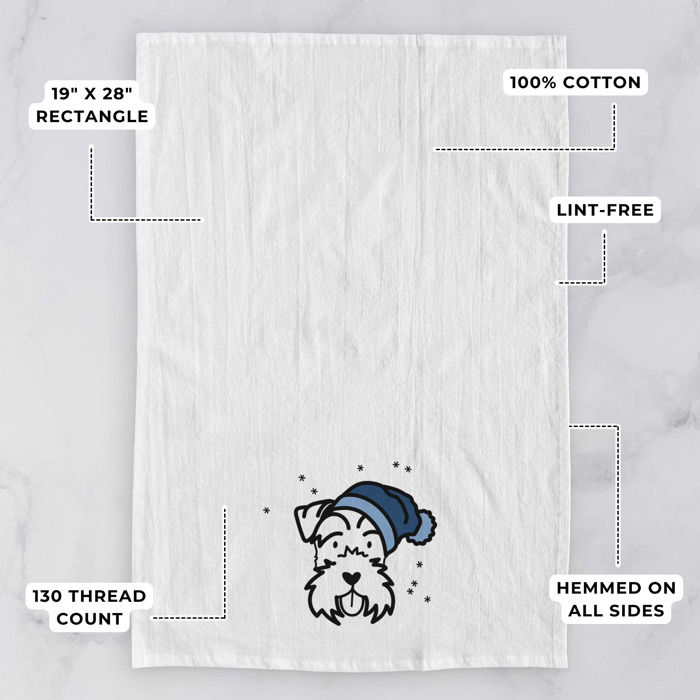 Winter Beanie Dog  Breed Tea Towel - 50+ Breeds